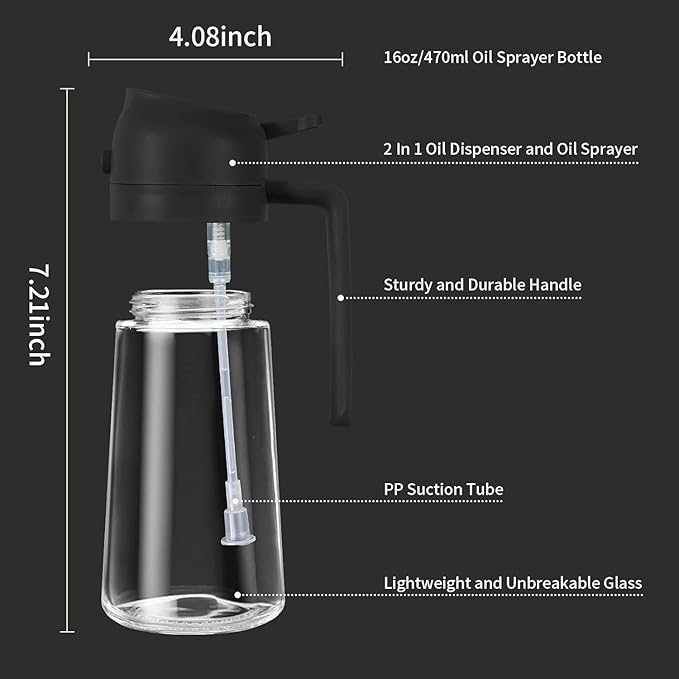2-in-1 Oil Dispenser & Sprayer | 500 ml